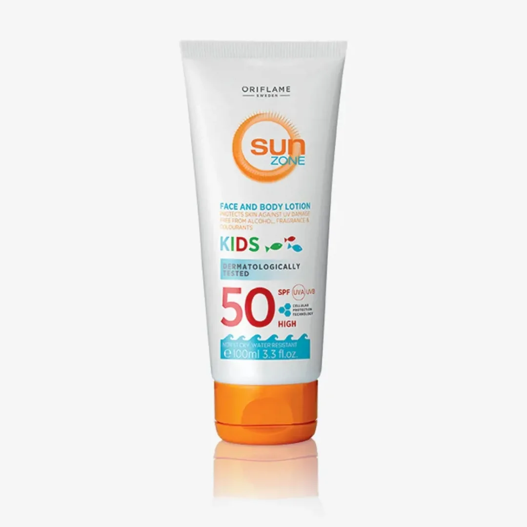لوسیون ضد آفتاب صورت و بدن کودک سان زون با SPF 50